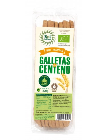 Galleta Centeno Con Sirope De Agave Bio 220 G de Solnatural