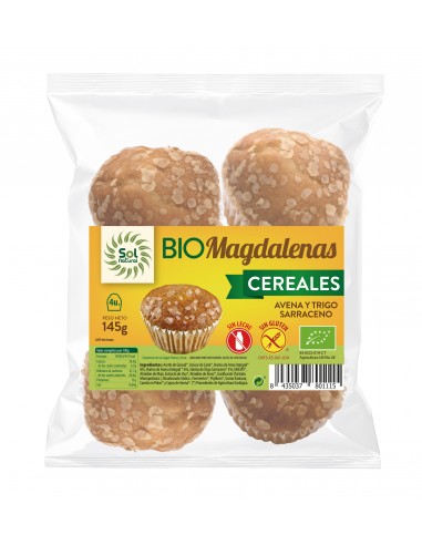 Magdalenas S/G Con Cereales Integ. Bio 145 G de Solnatural