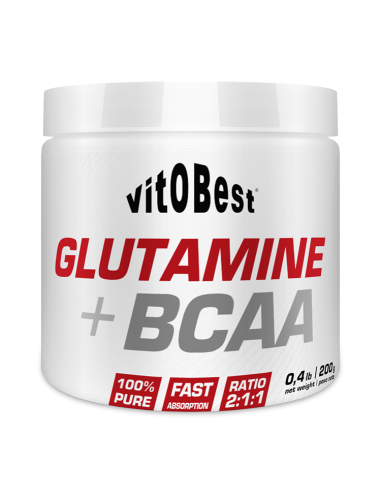 Glutamina + Bcaa Complex 200 Gr Sabor Cola de Vit.O.Best