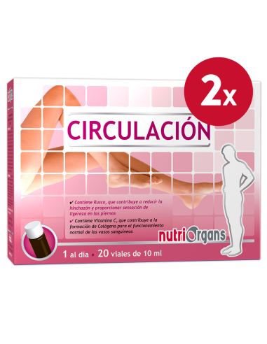 Pack 2 Unidades Nutriorgans Circulacion 20 Ampollas de Tongi