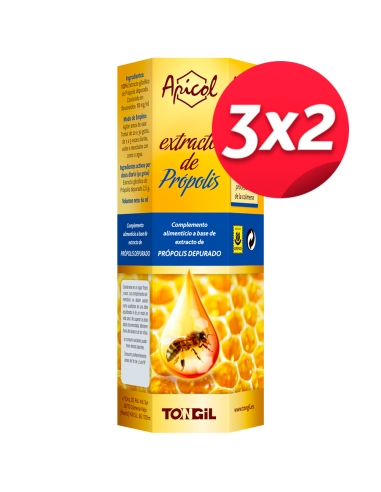 Pack 3X2 Apicol Ext.Propolis S/Al 60Ml de Tongil..