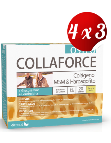 Pack 4x3 uds Collaforce Osteo  20 X 10G Sobres De Dietmed