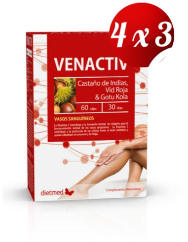 Pack 4x3 uds Venactiv 60 Capsulas De Dietmed