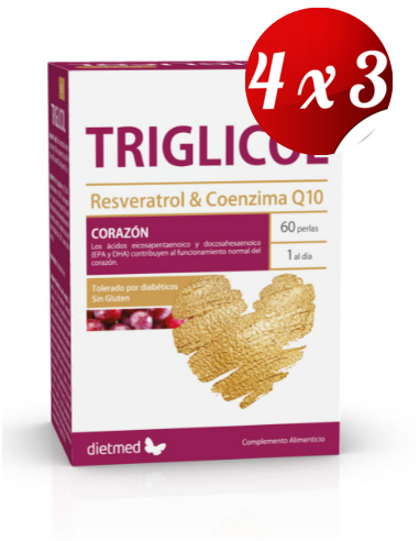 Pack 4x3 uds Triglicol Plus  60 Capsulas De Dietmed