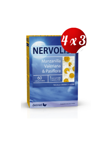 Pack 4x3 uds Nervolise 60 Comprimidos De Dietmed