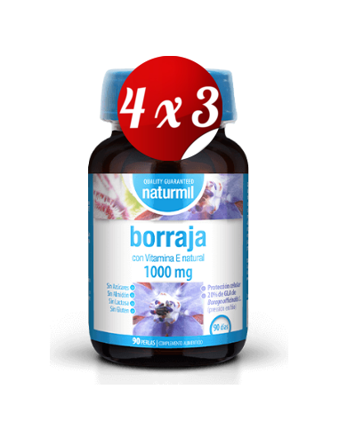 Pack 4x3 uds Borraja 1000 Mg Perlas 90  De Dietmed