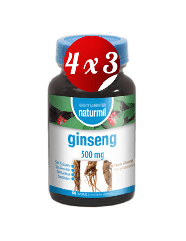 Pack 4x3 uds Ginseng 500 Mg  60 Capsulas De Dietmed