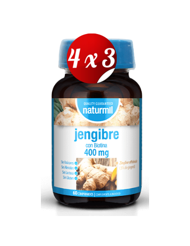 Pack 4x3 uds Jengibre 400 Mg  60 Comprimidos De Dietmed