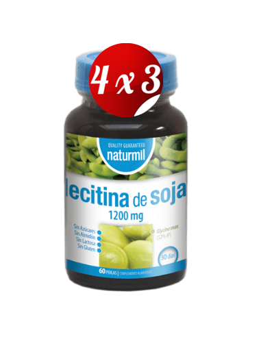 Pack 4x3 uds Lecitina De Soja 1200 Mg Perlas 60 Capsulas De Dietmed