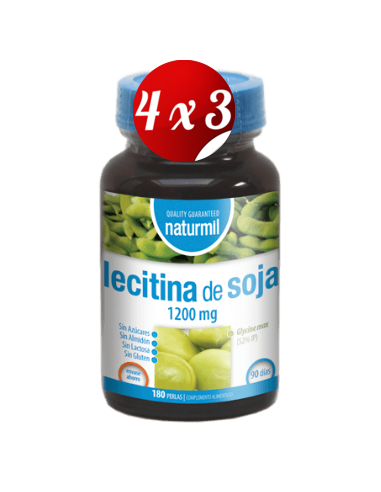 Pack 4x3 uds Lecitina De Soja 1200 Mg Perlas 180 Capsulas De Dietmed