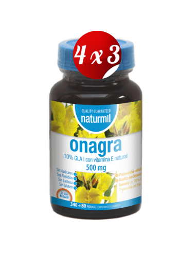 Pack 4x3 uds Onagra 500 Mg Perlas 420 Capsulas De Dietmed