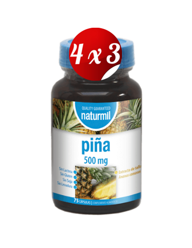 Pack 4x3 uds Piña 500 Mg  75 Capsulas De Dietmed