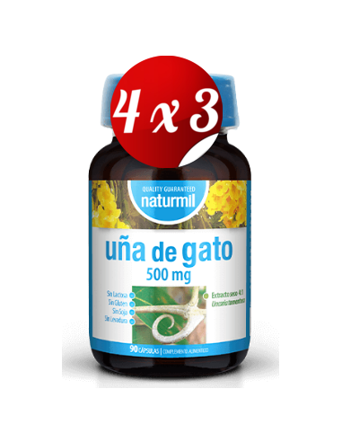 Pack 4x3 uds Uña De Gato 500 Mg  90 Capsulas De Dietmed