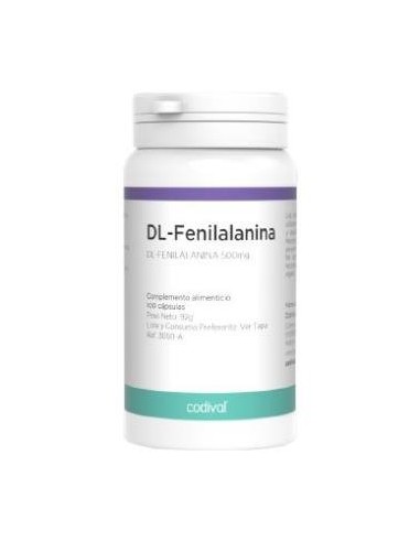 Dl-Fenilalanina (Phenylalanine) 500Miligramos100 Cápsulas  Codival