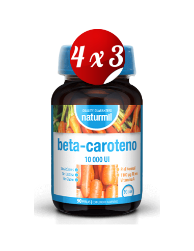 Pack 4x3 uds Betacaroteno 10.000 Ui Perlas 90 Capsulas De Dietmed