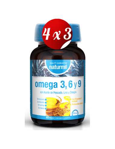 Pack 4x3 uds Ómega 3, 6 Y 9  Perlas 60 Capsulas De Dietmed