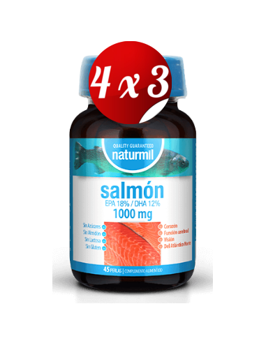 Pack 4x3 uds Salmón 1000 Mg Perlas 45 Capsulas De Dietmed