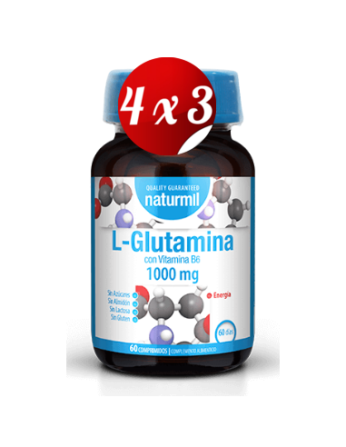 Pack 4x3 uds L-Glutamina  60 Comprimidos De Dietmed