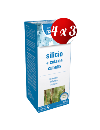 Pack 4x3 uds Silício + Cola De Caballo Plus 500 Ml De Dietmed