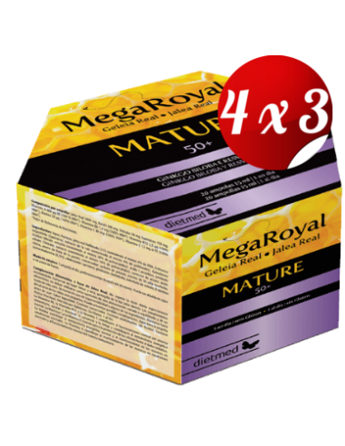 Pack 4X3 Megaroyal Mature 20 Ampollas de Dietmed.