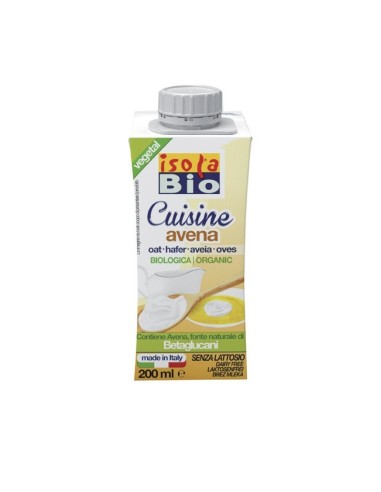 Crema De Avena Para Cocinar 200 Mililitros Bio Isola