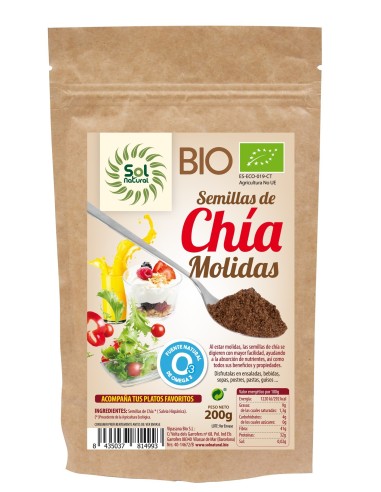 Semillas De Chía Molidas Bio 200 Gramos  Sol Natural