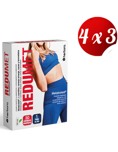 Pack 4x3 Redumet 30 Capsulas Vegetales de Herbora