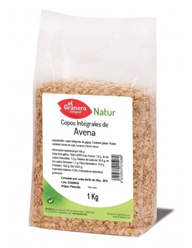 Copos De Avena Integral, 1 Kg de El Granero Integral