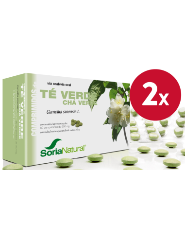 Pack de 2 uds Te Verde 60 Comprimidos de Soria Natural