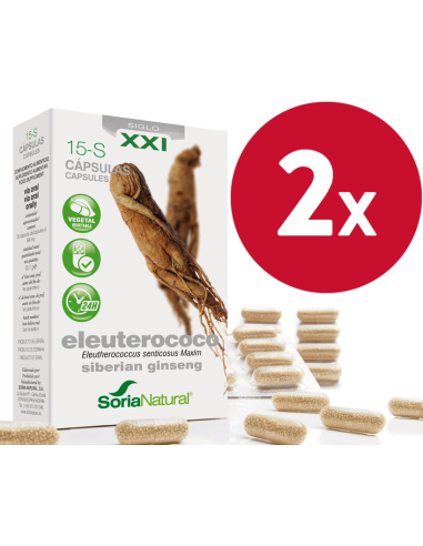 Pack de 2 uds  Eleuterococo 30 capsulas de Soria Natural