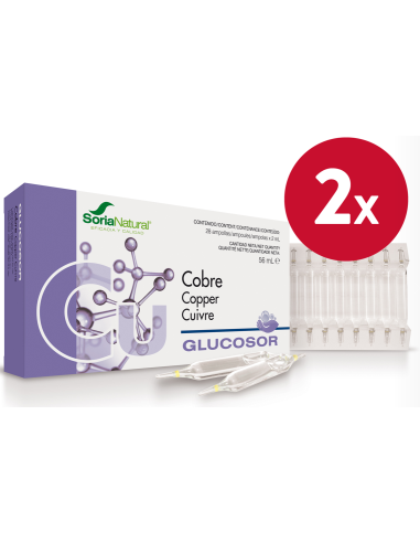 Pack de 2 ud Glucosor Cobre 28 Ampollas de Soria Natural