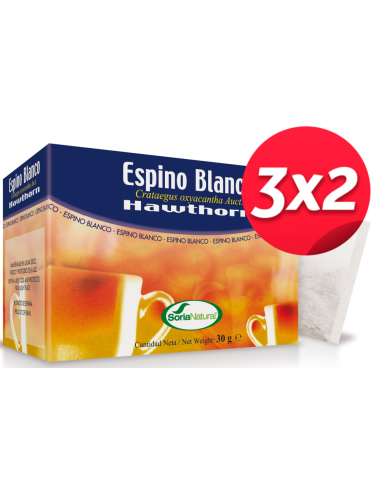 Pack 3X2 uds Infusion Espino Blanco 20 uds de Soria Natural