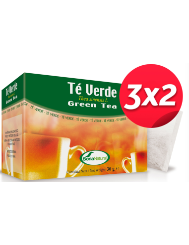 Pack 3X2 uds Infusion de Te Verde 20 uds de Soria Natural