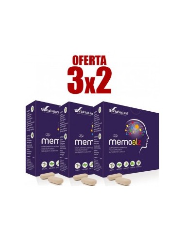 Pack 3X2 Memoalz 60 Comprimidos de Soria Natural.