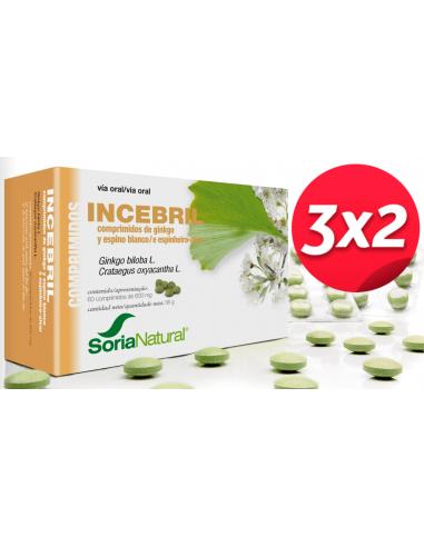 Pack 3X2 Incebril Ginkgo Y Espino Blanco 60 Comprimidos de S