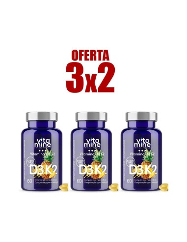 Pack 3x2 Vitamine Vitamina D3 + K2 60 Comprimidos Mast. de H