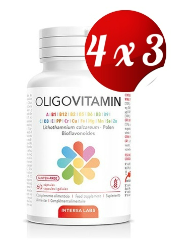 Pack 4x3 Oligovitamin 60 capsulas de Intersa