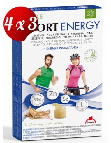 Pack 4x3 Bipole Sport Energy 20 ampollas de Intersa