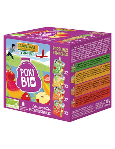 Pack 8 Smoothies De Manzana, Platano, Mango Y Fresa Bio, 720 G de Danival