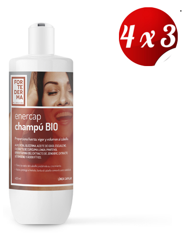 Pack 4x3 Enercap Champu Bio 400 Ml  de Herbora