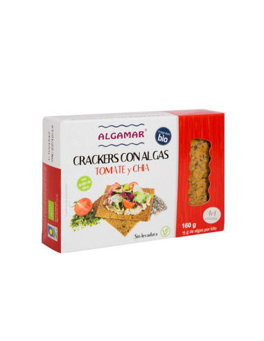 Crackers Con Algas Tomate Y Chía Bio160 g de Algamar