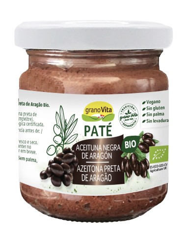 Pate Bio Olivada Negra Aragon 175 Gr de Granovita