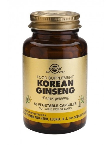 Ginseng Coreano  50 cápsulas vegetales Solgar