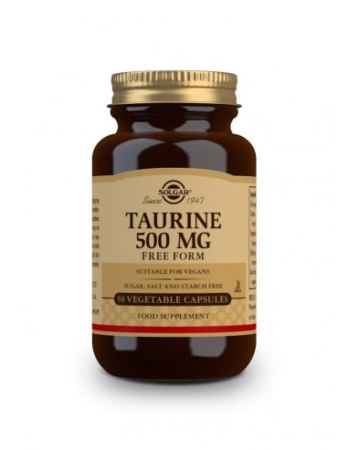 Taurina 500 mg  50 cápsulas vegetales  Solgar