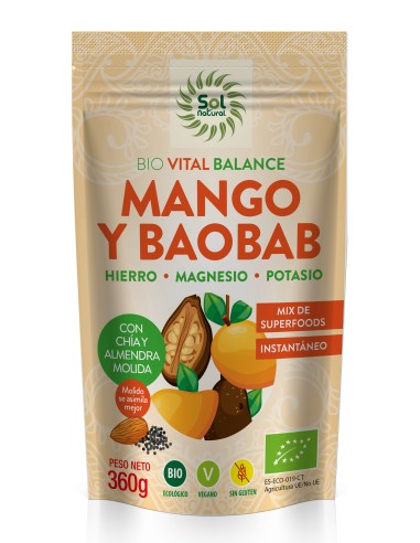 Vital Balance Mango Y Baobab Bio 360 G de Solnatural