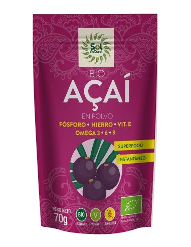 Açaí En Polvo Bio 70 Gramos  Sol Natural