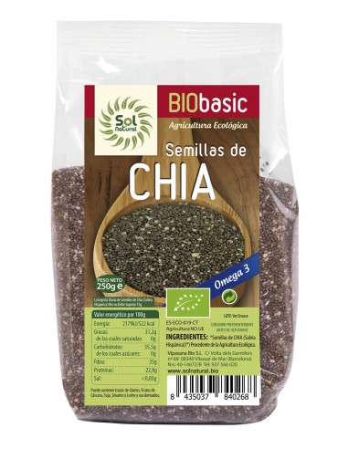 Semillas De Chía Bio 250 Gramos  Sol Natural