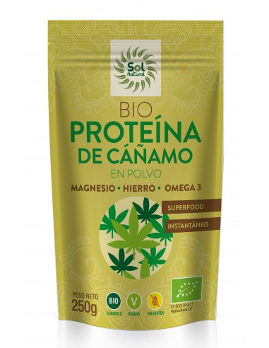 Proteína De Cáñamo Bio 250 Gramos  Sol Natural