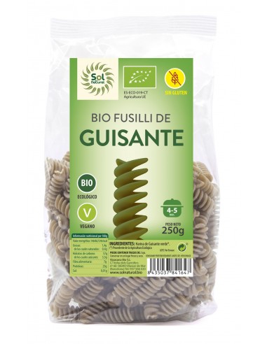 Fusilli De Guisante Sin Gluten Bio 250 Gramos  Sol Natural