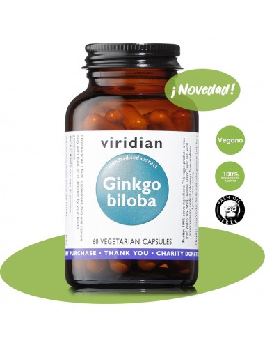 Ginkgo Biloba Ext. Estandarizado De Hoja 60 Cápsulas Veg Viridian